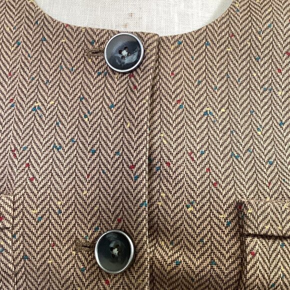 CABI Penny Blazer Tan Herringbone Fleck 3170 Lady Jacket Quiet Luxury Sz M #166i - Picture 9 of 12